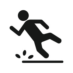 Slip and Fall Vector Icon Isolated on White Background