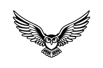 Elegant Owl Icon Design on White background.