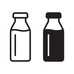 Milk Jar and Bottle Flat Icons