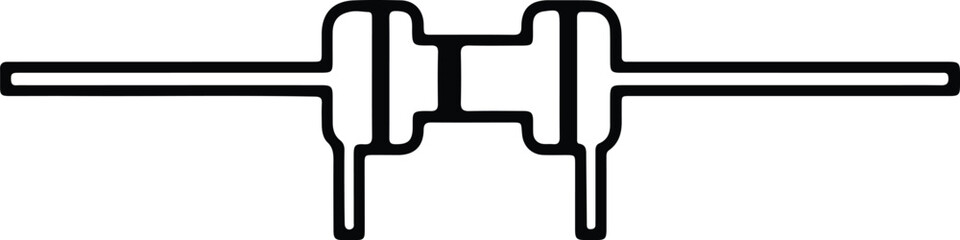 Fototapeta premium Illustrator Vector Crankshaft engine component automotive mechanical equipment part silhouette