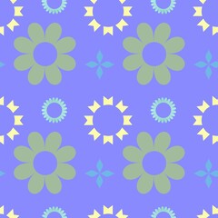 Colorful flowers as a seamless pattern. Multicolored background with flowers.
Seamless floral decor.