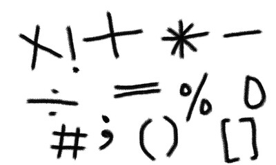 Set of jeomatery math's plus Star percent equals on white background 