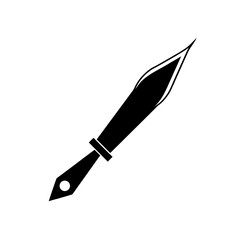 Simple black and white knife on transparent background