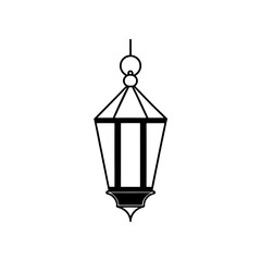 Hanging decorative lantern art on transparent background