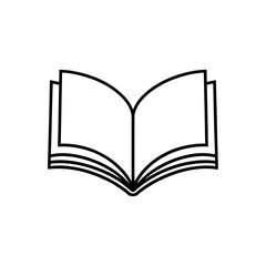 Open book with blank pages up on transparent background