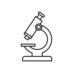Microscope line drawing icon on transparent background