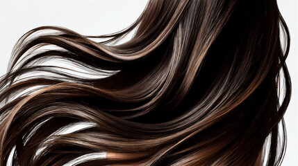 美しい艶のある長い髪の流れ