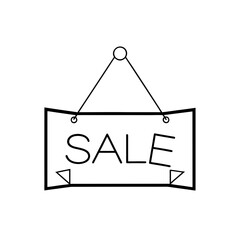 Hanging sale sign illustration on transparent background