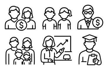 Obraz premium Family Budget Icons