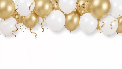 Golden and White Balloons Party Celebration Background