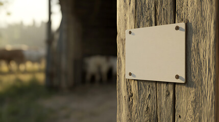 Rustic Charm: A blank sign attached to a weathered wooden post, hints at a bygone era, rural landscapes, farm scenes, and vintage architectural features.