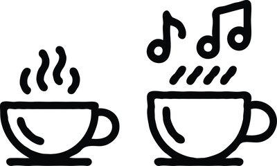 Clean black and white vector illustration of cup  icons like 4.eps