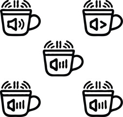 Clean black and white vector illustration of cup  icons like 5.eps