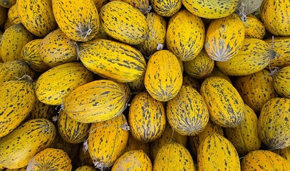 Various fruits and vegetables. Photos of melons.