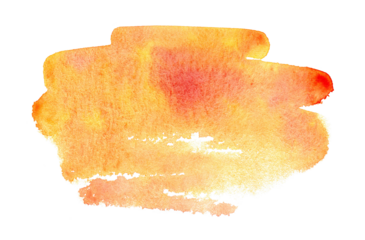 Abstract orange watercolor background for text or logo. Hand drawn watercolor shape	