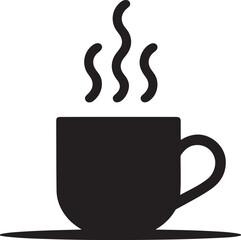 Steaming Hot Coffee Cup Icon - Beverage Symbol