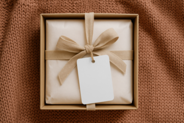 Elegant gift box mockup png, transparent design