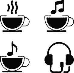 Clean black and white vector illustration of lip icons like 5.eps