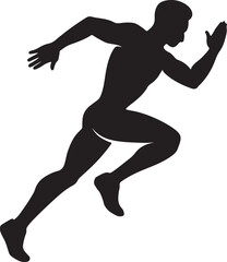 Silhouette of a man running vector illustration