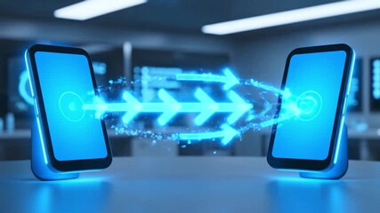 Futuristic Smartphones, Blue Tech - Powered by Adobe