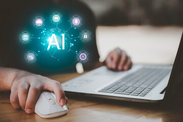 Software engineer working with database and big data analytics, cloud computing with AI and data exchange, innovation technology.Data Science and engineering, digital technology, tech background.