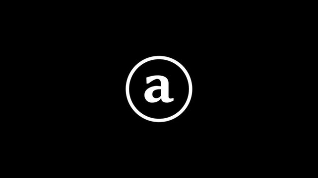 Letter " A " . Seamless looping animation on transparent background, Alpha chanel 4k video.
