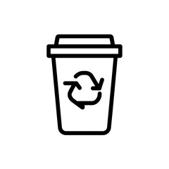 Black and white recycling bin logo symbolizes ecofriendly waste disposal, suitable for environmental organizations, recycling companies, and sustainable initiatives.