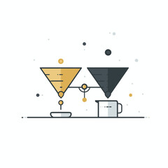 Two coffee filter brewing systems featuring a pourover and a drip coffee maker, suitable for coffee equipment product listings.