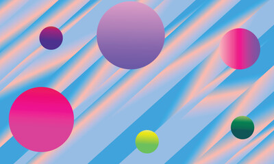 Colorful Circles on Diagonal Gradient Background abstract