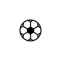 Obraz premium Black and white soccer ball icon with hexagon and pentagon shapes.