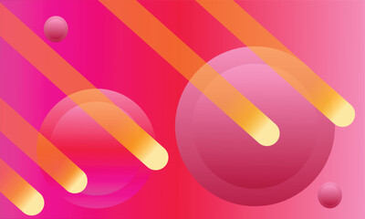  Pink and Orange Gradient Abstract Shapes and Lines Background