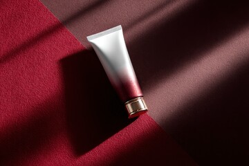 Tube on twotone surface shadows across backdrop gold trim