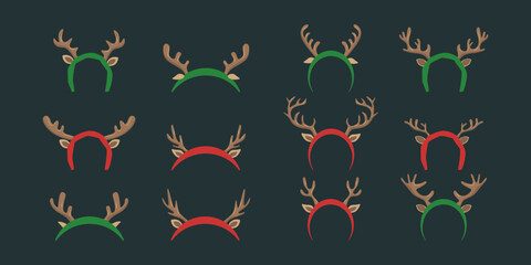 Reindeer Antlers Headband Christmas Illustration