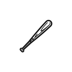 A simple black and white line drawing of a baseball bat.