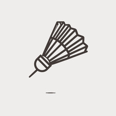 "Simple line art illustration of a badminton shuttlecock icon" (>=6 words, <=180 chars).
