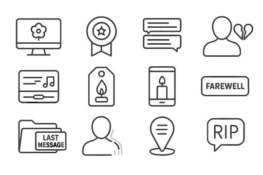 Stream mourning event digital icon icons avatar bubble online memorial space condolences