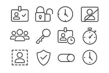 Temporary badge icon vector panel access border permission control icons session timer