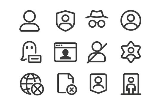 Gate incognito mode bubble icons icon stealth name button vector anonymous ghost
