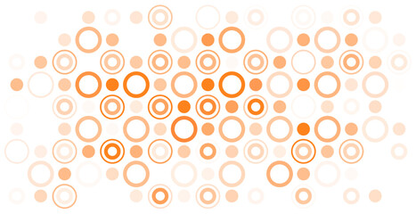 Retro style vector background with random orange color circle shapes