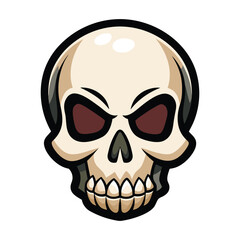 Human Skull Illustration Isolated on White Background