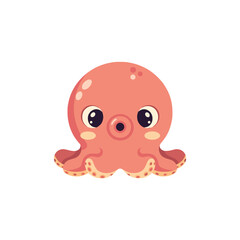 Fototapeta premium Cute octopus vector icon. Happy cartoon sea animal character illustration.