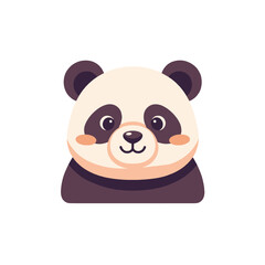 Obraz premium Cute panda face vector icon. Adorable cartoon bear head illustration.