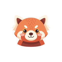 Fototapeta premium Cute red panda face vector icon. Adorable cartoon animal head illustration.