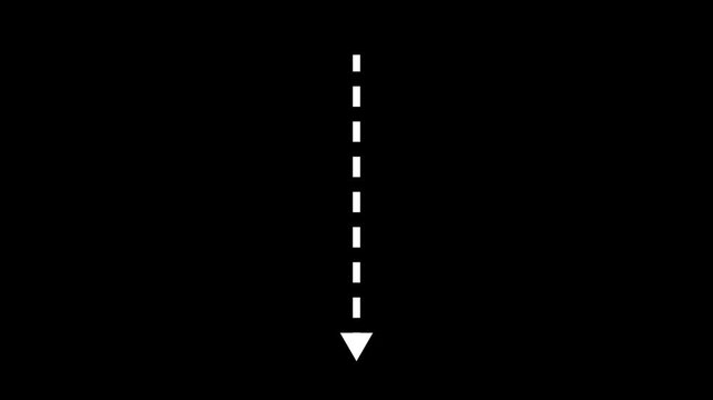 Transparent Alpha Dashed Arrow Animation &ndash; 4K Aiming Arrowhead Line Motion Set