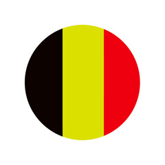 Circular emblem featuring the distinct vertical stripes of the belgian flag vector