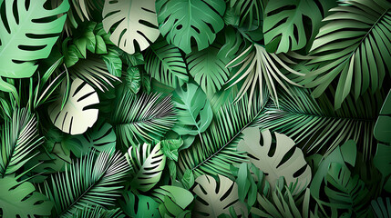 Tropical Leaf Paradise A Lush Green Jungle Background