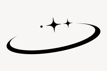 Abstract swoosh with sparkling stars