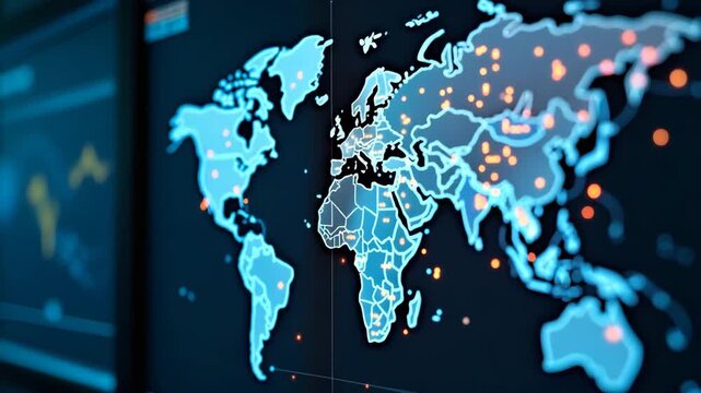 Business intelligence teams integrating trade data USA Asia into analytics platforms to forecast market trends and identify emerging opportunities in  Photo Stock  Concept  and empty space on the left