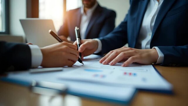 Import compliance officers finalizing customs paperwork packages including classification forms invoices certificates for expedited clearance at ports in  Photo Stock  Concept  and empty space on the 