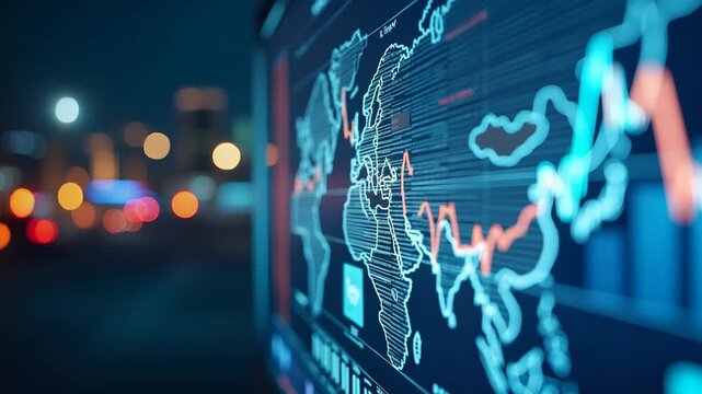 Market analysts reporting Asia export drop trends by charting monthly decline in shipments to key markets highlighting supply chain disruptions demand shifts in  Photo Stock  Concept  and empty space 